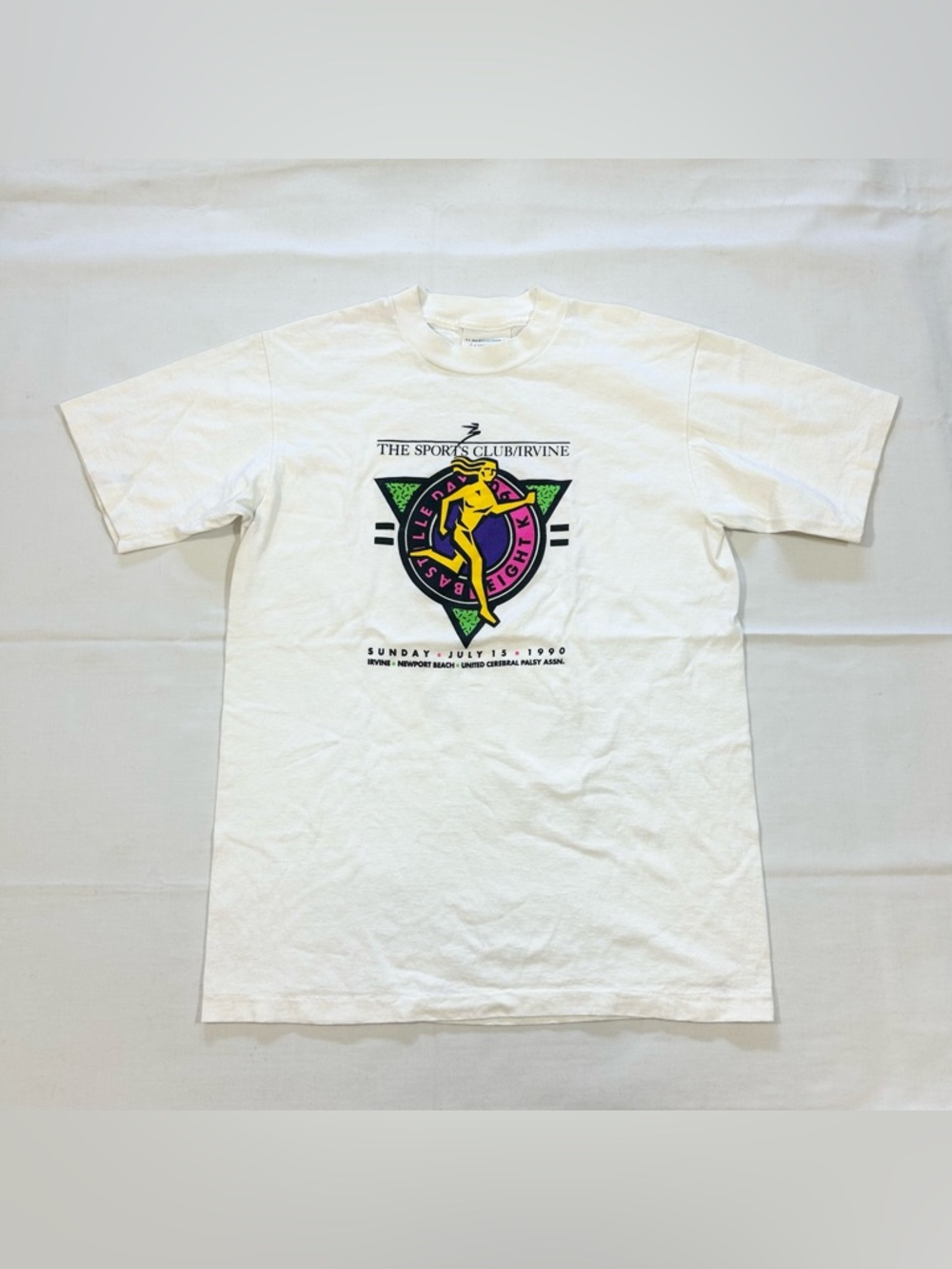 Vtg Herlin Womens Large Crewneck Graphic Tee S/S T Shirt Single Stitch White